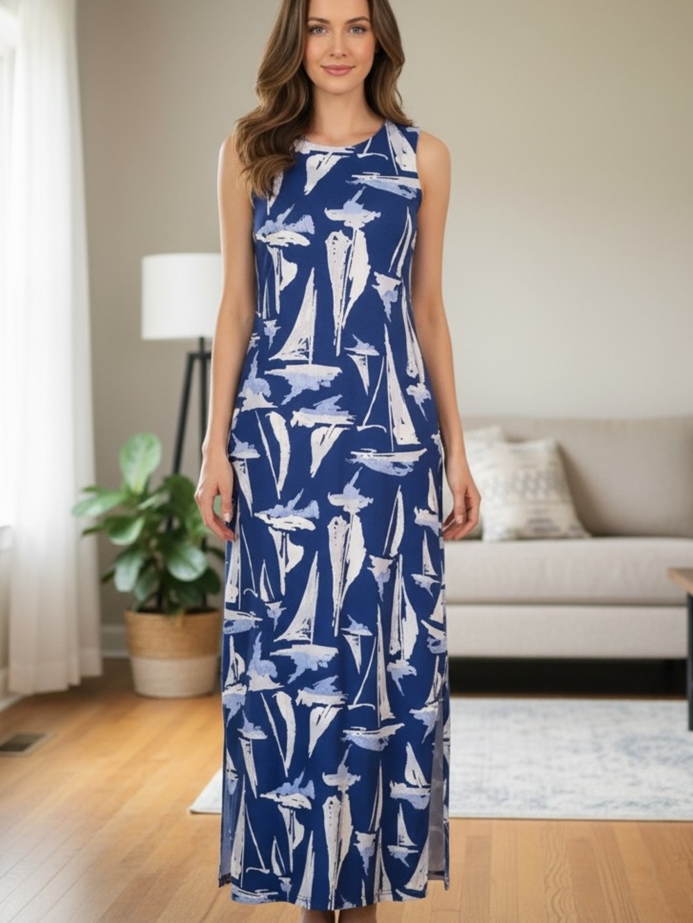 AnaClare Emilee Bahama dress NWT BLUE SAILBOATS